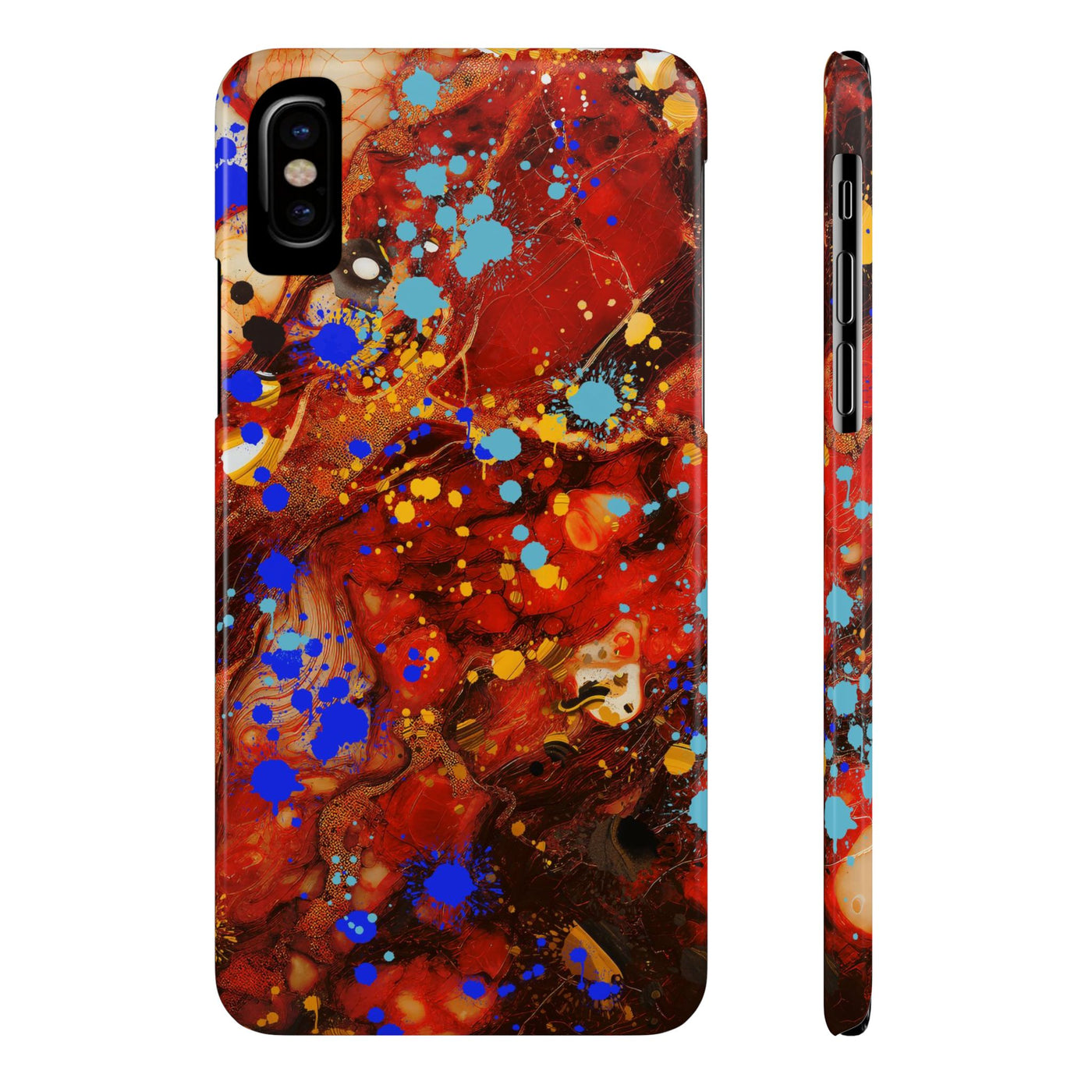 Slim Cute iPhone Cases - | iPhone 15 Case | iPhone 15 Pro Max Case, Iphone 14 Case, Iphone 14 Pro Max, Iphone 13, Fall Marble Paint Splash