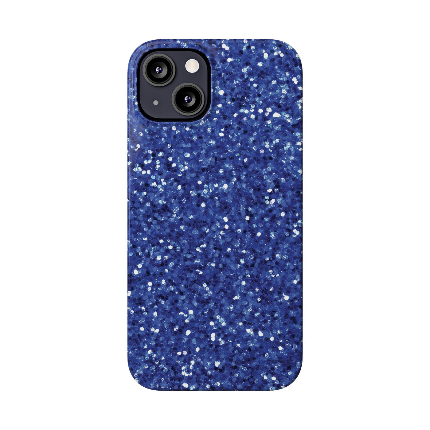 Slim Blue Muted Faux Play on Glitter Effect Cute Phone Cases for Iphone 16 Pro Max | iPhone 15 Case | iPhone 15 Pro Max Case, Iphone 14, Iphone 14 Pro Max, Iphone 13 12 11 8 7