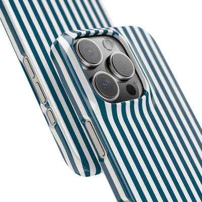 Slim Teal Blue Striped Cute Phone Case for Iphone 16 - | iPhone 15 Pro Max Case | iPhone 14 Case Iphone 13 12 11 10 9 8 7 X XS Gift for Her - Studio40ParkLane