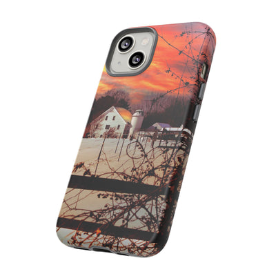 Impact Resistant, Winter Sunset Cute Phone Cases for Samsung S24, S23, S22, S21, IPhone 15 pro Iphone 14 pro Iphone 13 IPhone 12 Iphone 11