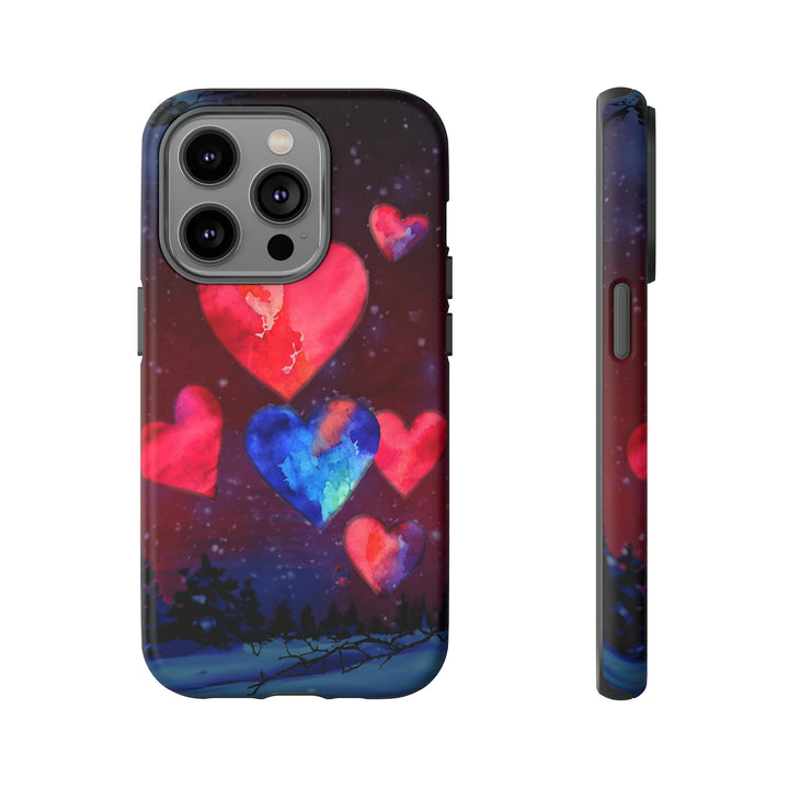 Cute IPhone Case | Rising Heart Love Night, iPhone 15 Case | iPhone 15 Pro Case, Iphone 14 Case, Iphone 14 Pro Max Case, Iphone 13 Case - Studio40ParkLane