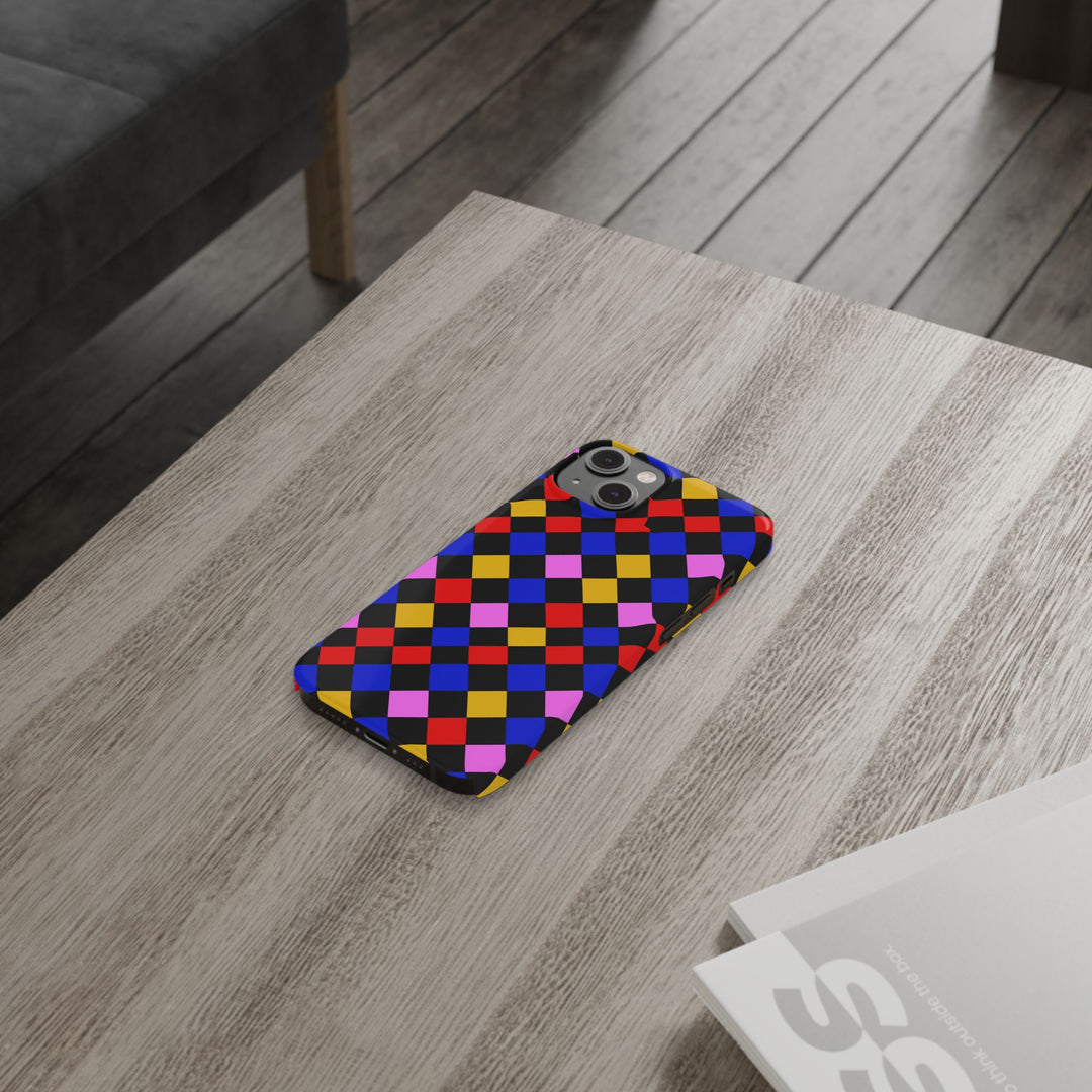 Slim Abstract Colorful Checkerboard Cute Phone Case for Iphone 17 - | iPhone 16 Pro Max Case | iPhone 15 Case Iphone 14 13 12 11 Gift for Her - Studio40ParkLane