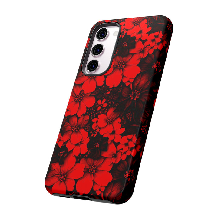 Cute Samsung Phone Case | Aesthetic Samsung Phone Case | Galaxy S23, S22, S21, S20 | Red Black Flowers, Protective Phone Case - Studio40ParkLane