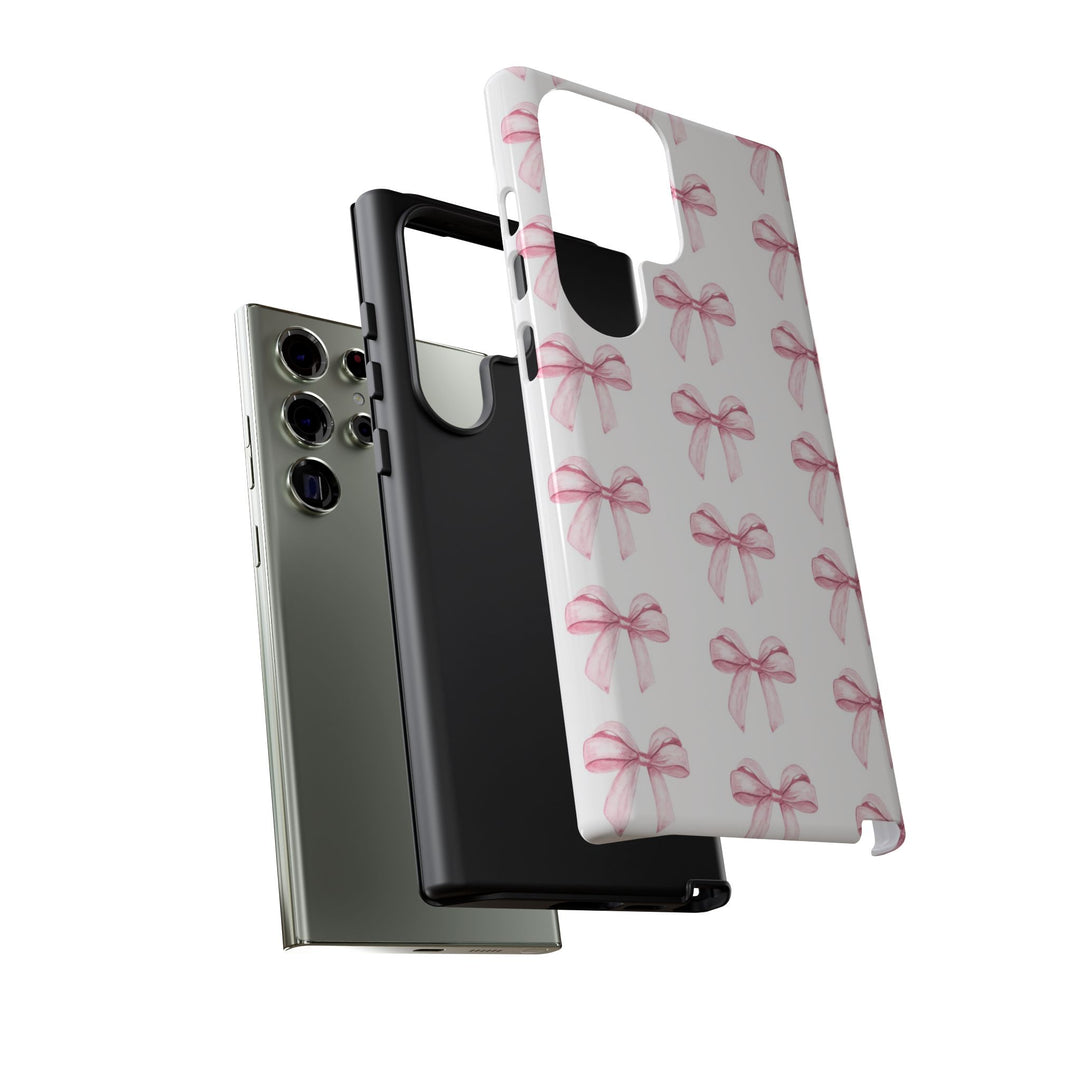 Pink Bows Cute Phone Case, for IPhone 16 Pro Max | Iphone 15, Iphone 14, IPhone 13 Case, 11 8 7, Samsung Galaxy S24, S23, S22, S21, 2 Layer Protection - Studio40ParkLane