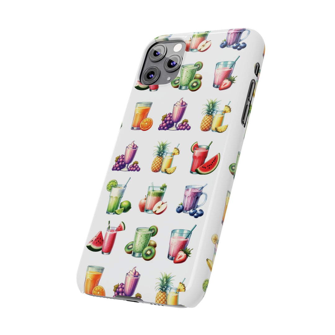 Slim Cute Phone Cases for Iphone - | iPhone 15 Case | iPhone 15 Pro Max Case, Iphone 14 Case, Iphone 14 Pro Max, Iphone 13, Tropical Summer Fruit Cocktail - Studio40ParkLane