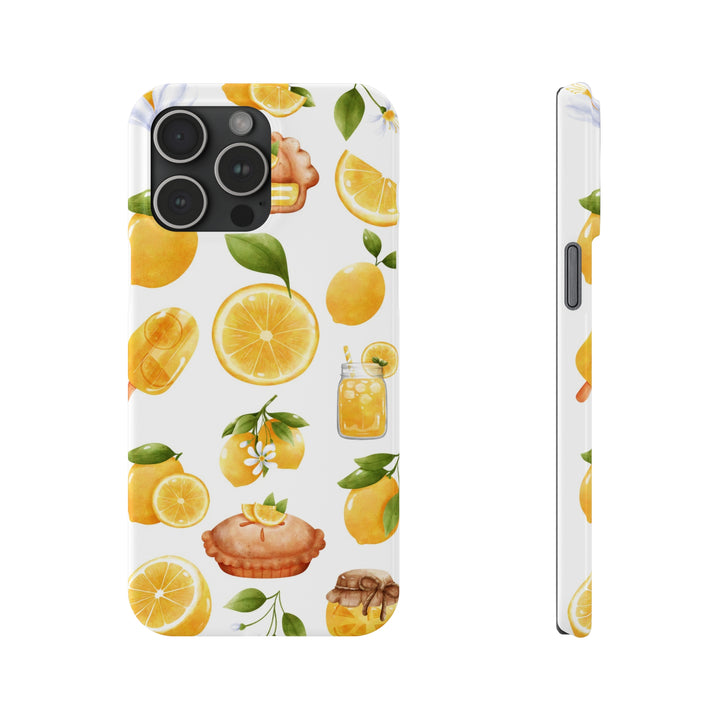 Slim Cute Phone Cases for Iphone - | iPhone 15 Case | iPhone 15 Pro Max Case, Iphone 14 Case, Iphone 14 Pro Max, Iphone 13, Summer Fruit Lemon - Studio40ParkLane