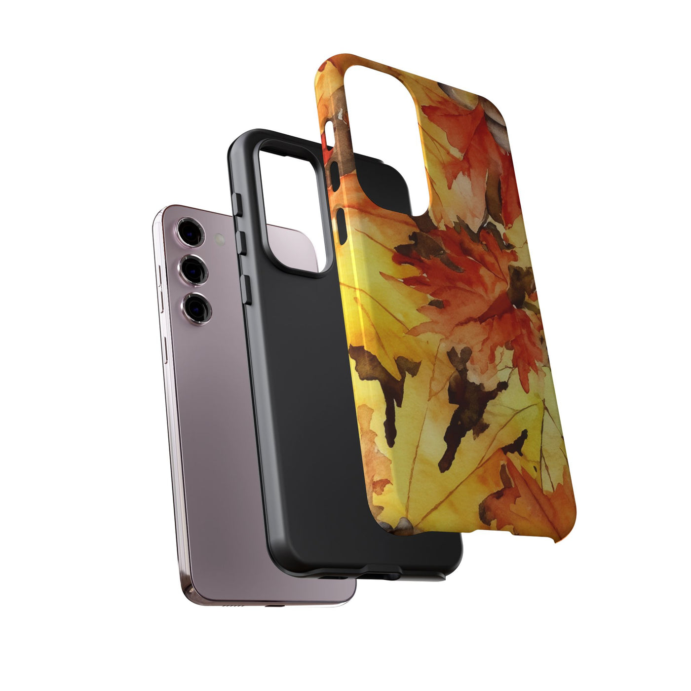 Impact Resistant, Fall Leaves, Cute Phone Cases for Samsung S24, S23, S22, S21, IPhone 15 pro Iphone 14 pro Iphone 13 IPhone 12 Iphone 11