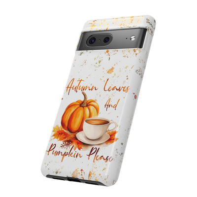 Impact Resistant, Fall Leaves Pumpkin Pie, Cute Phone Cases for Samsung S24, S23, S22, S21, IPhone 15 pro Iphone 14 pro Iphone 13 IPhone 12 Iphone 11