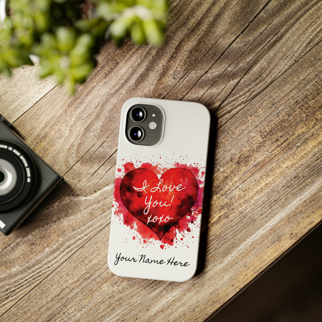 Slim Personalized Slim Cute iPhone Cases - | iPhone 15 Case | iPhone 15 Pro Max Case, Iphone 14 Case, Iphone 14 Pro Max, Iphone 13, Valentine Heart Love - Studio40ParkLane
