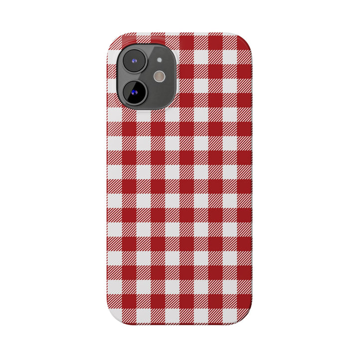 Slim Red Gingham Gift for Her Cute Phone Cases for Iphone 16 Pro Max | iPhone 15 Case | iPhone 15 Pro Max Case, Iphone 14, 13, 12, 11, 10, 8, 7 - Studio40ParkLane