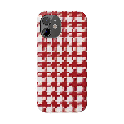 Slim Red Gingham Gift for Her Cute Phone Cases for Iphone 16 Pro Max | iPhone 15 Case | iPhone 15 Pro Max Case, Iphone 14, 13, 12, 11, 10, 8, 7