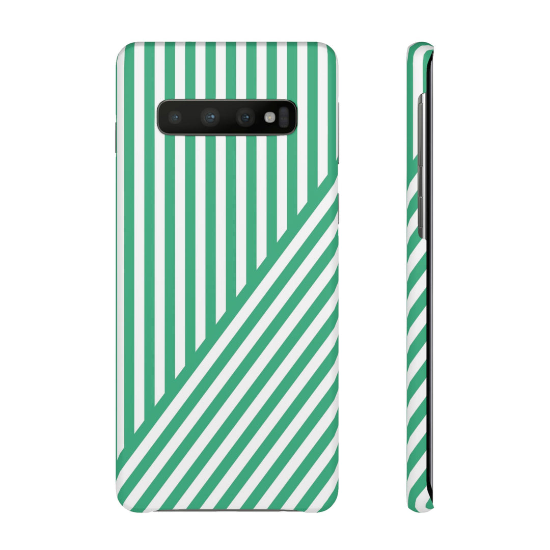 Aesthetic Emerald Stripes Cute Phone Case Sleek Snap - For iPhone 17 Pro Max iPhone 16 Pro iPhone 15 Iphone 14 Plus 13 Pro 12 11 10 Gift