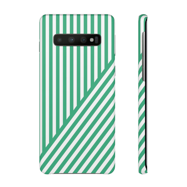 Aesthetic Emerald Stripes Cute Phone Case Sleek Snap - For iPhone 17 Pro Max iPhone 16 Pro iPhone 15 Iphone 14 Plus 13 Pro 12 11 10 Gift