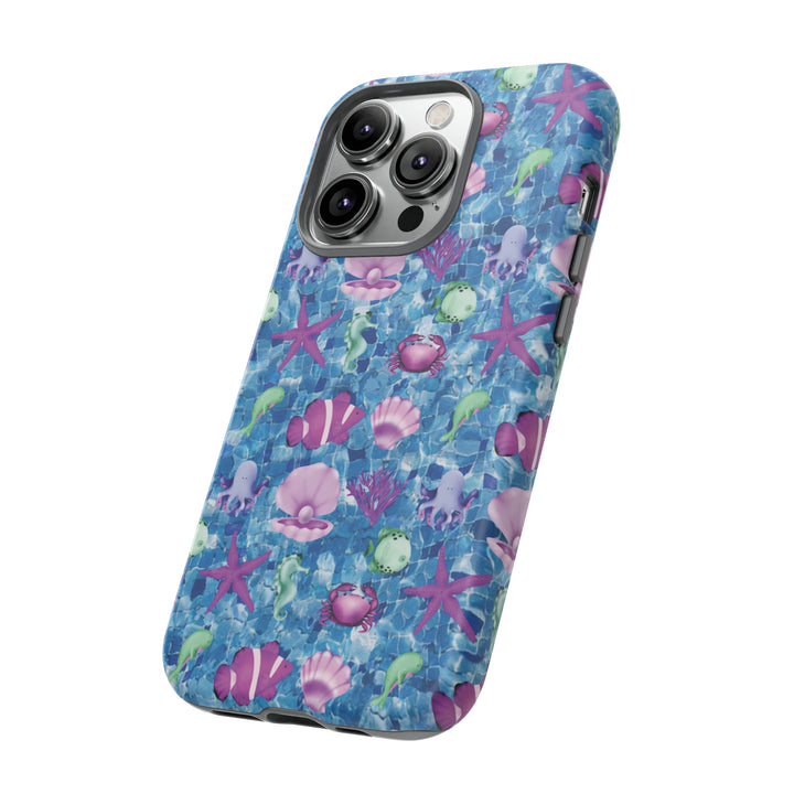 Cute IPhone Case | Blue Pink Under The Sea, iPhone 15 Case | iPhone 15 Pro Case, Iphone 14 Case, Iphone 14 Pro Max Case, Protective Iphone Case - Studio40ParkLane