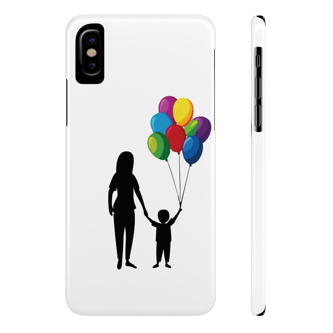 Slim Mother Child Balloons Gift for Her Cute Phone Cases for Iphone 16 Pro Max | iPhone 15 Case | iPhone 15 Pro Max Case, Iphone 14, 13, 12, 11, 10, 8, 7 - Studio40ParkLane