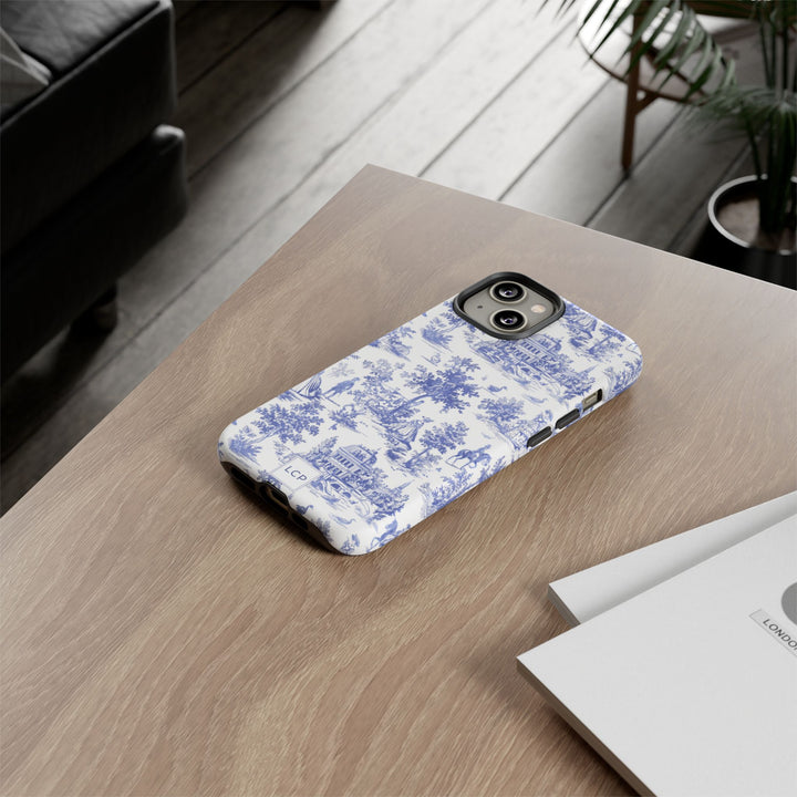 Personalized Custom French Toile Tough Cute Phone Case For Apple iPhone 18, 17, 16, 15 14, Pro Max, Samsung Galaxy S26, S25, S24 Plus Ultra