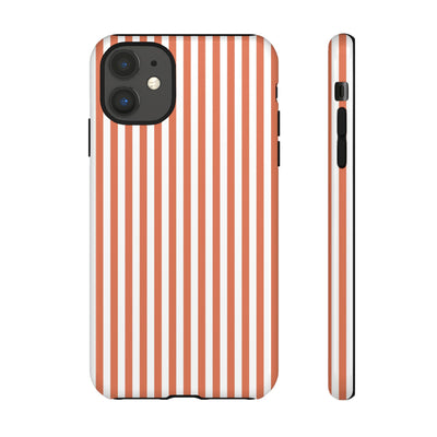 Tough Premium Peach Stripes Phone Case Gift for Her - For Apple iPhone 16 Pro Max 16e iPhone 15 Pro iPhone Iphone 14 Plus 13 Pro 12 SE XR - Studio40ParkLane