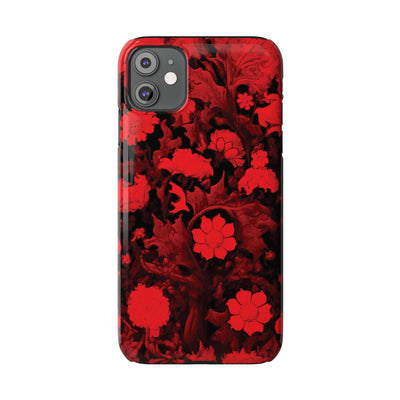 Slim Cute iPhone Cases - | iPhone 15 Case | iPhone 15 Pro Max Case, Iphone 14 Case, Iphone 14 Pro Max, Iphone 13, Red Flowers