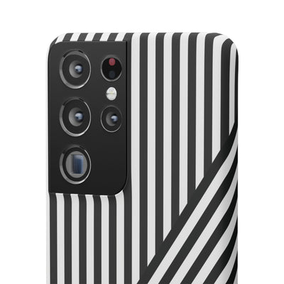 Aesthetic Black White Stripes Cute Phone Case Sleek Snap - For iPhone 17 Pro Max iPhone 16 Pro iPhone 15 Iphone 14 Plus 13 Pro 12 11 10 Gift - Studio40ParkLane
