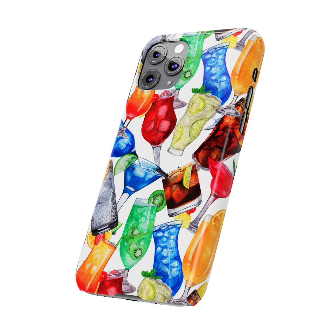 Slim Cute Phone Cases for Iphone - | iPhone 15 Case | iPhone 15 Pro Max Case, Iphone 14 Case, Iphone 14 Pro Max, Iphone 13, Summer Fruit Cocktail - Studio40ParkLane