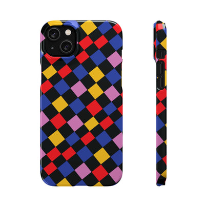 Colorful Checkerboard Cute Phone Case - Sleek Snap - for iPhone 16 15 14 13 12 11 Max Pro Plus Samsung Galaxy S24 S23 S22 S21 S20 Plus Ultra - Studio40ParkLane