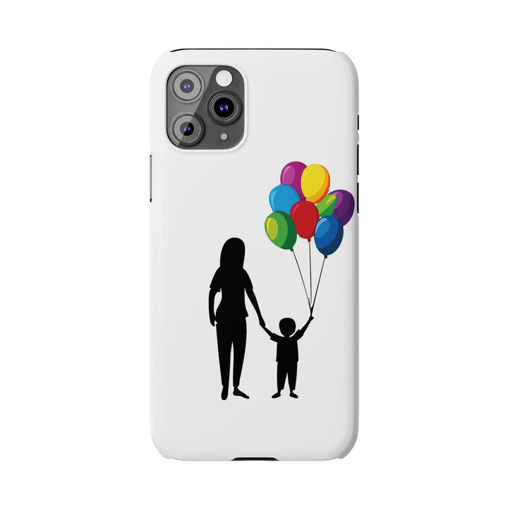 Slim Mother Child Balloons Gift for Her Cute Phone Cases for Iphone 16 Pro Max | iPhone 15 Case | iPhone 15 Pro Max Case, Iphone 14, 13, 12, 11, 10, 8, 7 - Studio40ParkLane