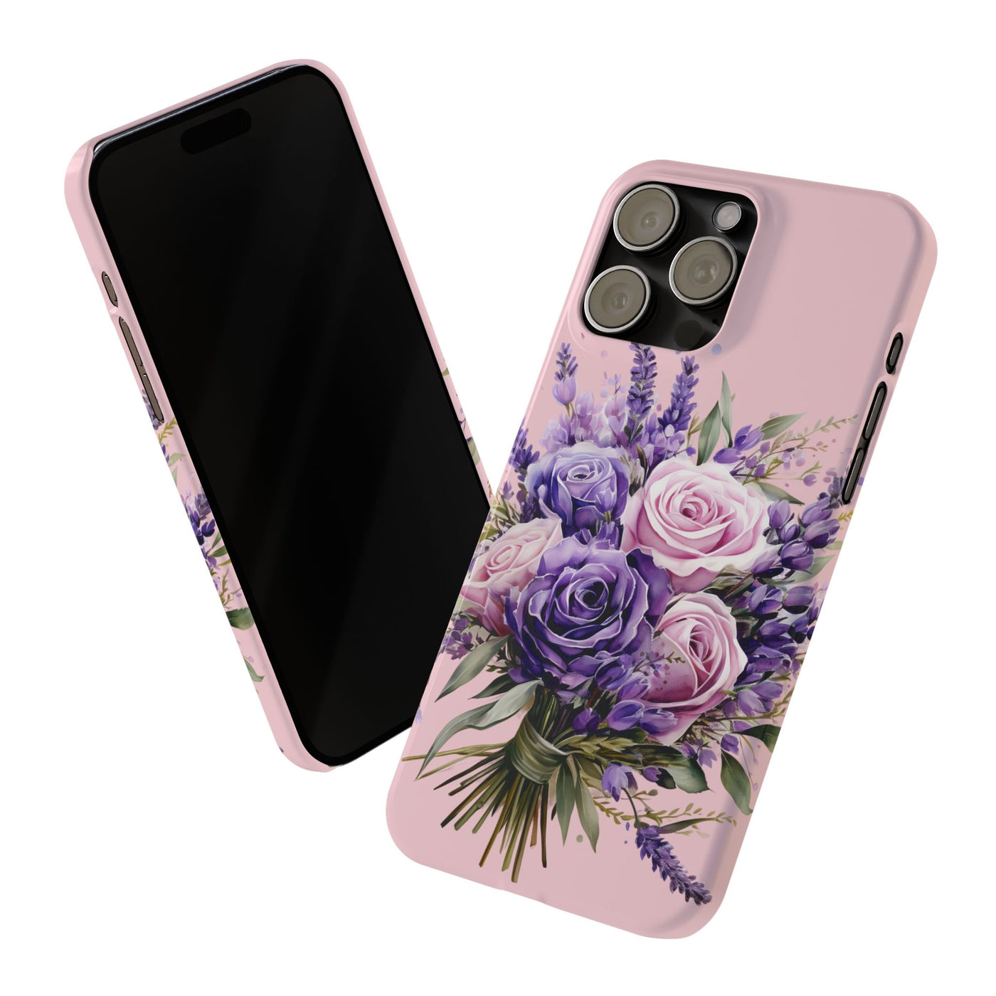 Slim Lavender Bouquet Flowers Cute Phone Cases for Iphone 16 Pro Max | iPhone 15 Case | iPhone 15 Pro Max Case, Iphone 14, Iphone 14 Pro Max, Iphone 13 12 11 8 7