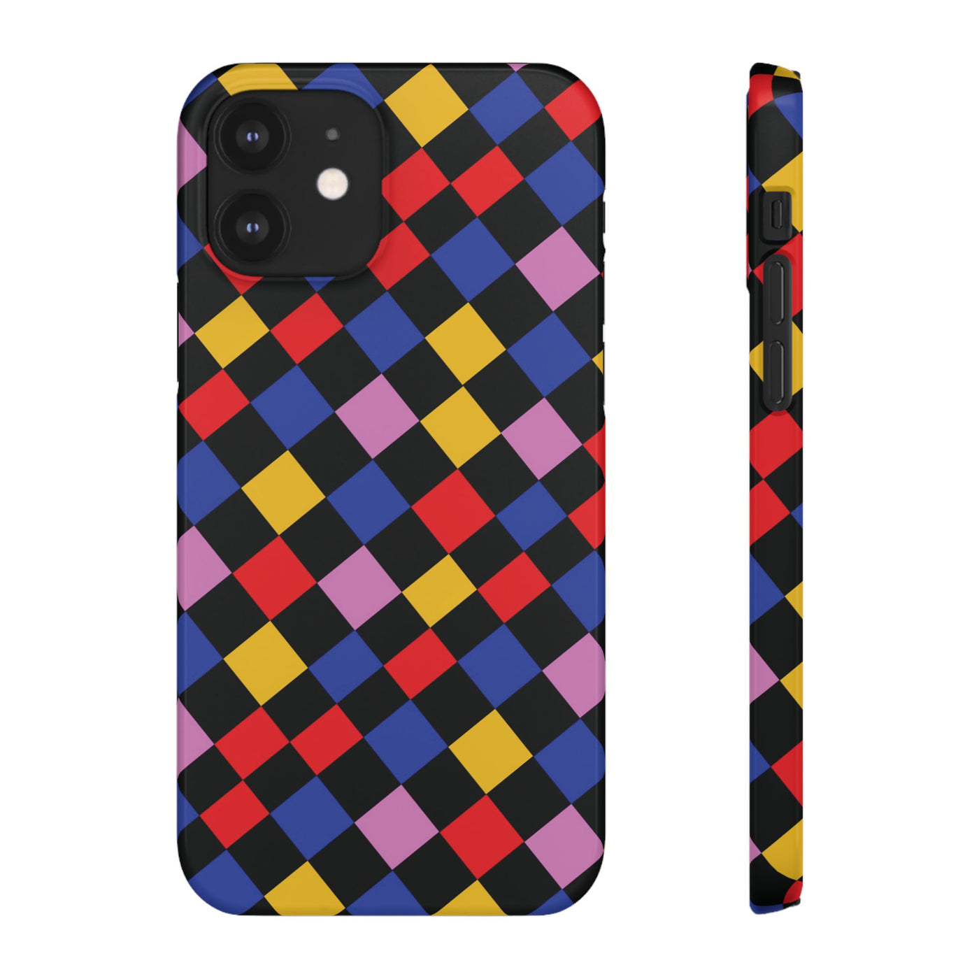 Colorful Checkerboard Cute Phone Case - Sleek Snap - for iPhone 16 15 14 13 12 11 Max Pro Plus Samsung Galaxy S24 S23 S22 S21 S20 Plus Ultra - Studio40ParkLane