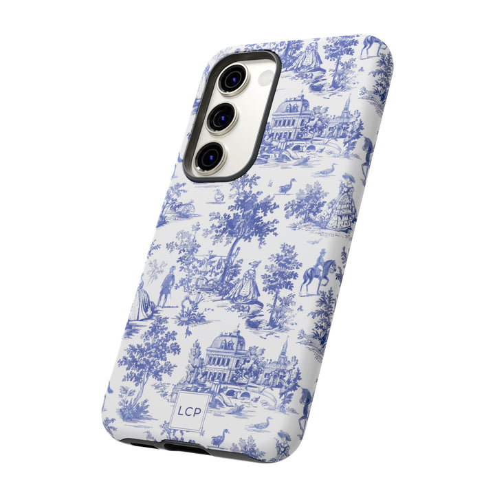 Personalized Custom French Toile Tough Cute Phone Case For Apple iPhone 18, 17, 16, 15 14, Pro Max, Samsung Galaxy S26, S25, S24 Plus Ultra