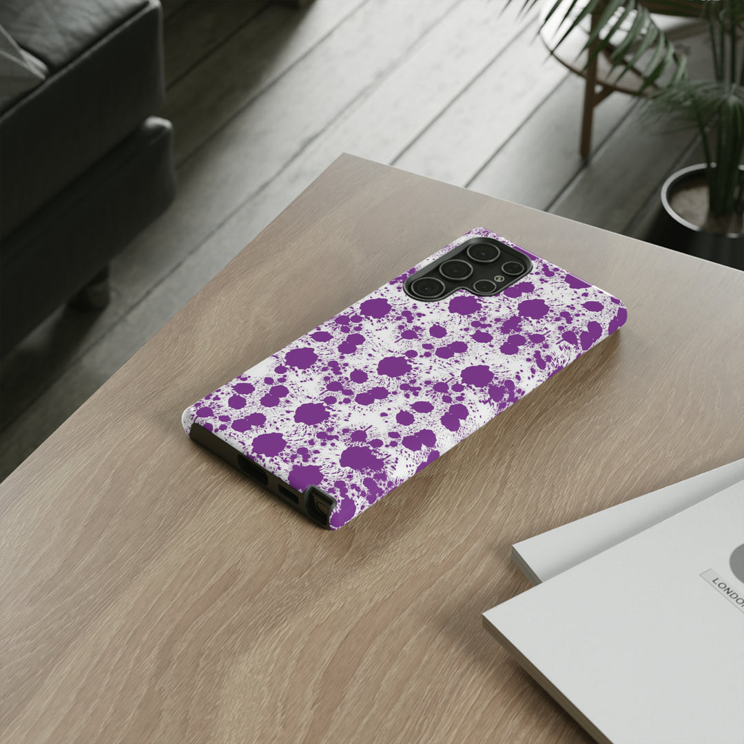 Cool Phone Case | Aesthetic Phone Case | Paint Splash Purple | For Samsung Galaxy S23, S22, S21, S20 | Luxury Double Layer | Cute - Studio40ParkLane