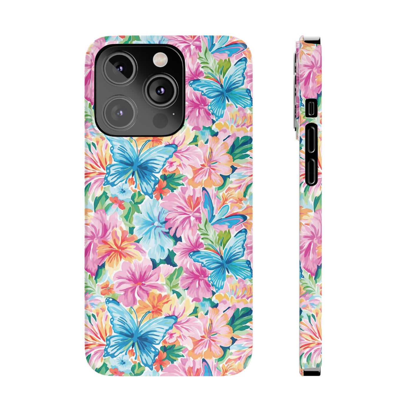 Slim Butterflies Flowers Gift for Her Cute Phone Cases for Iphone 16 Pro Max | iPhone 15 Case | iPhone 15 Pro Max Case, Iphone 14, 13, 12, 11, 10, 8, 7