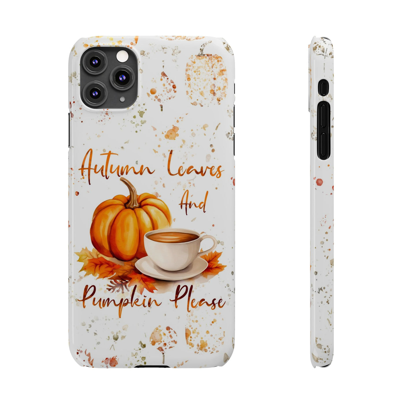 Fall Leaves and Pumpkins Slim Cute Phone Cases for Iphone  | iPhone 15 Case | iPhone 15 Pro Max Case, Iphone 14, Iphone 14 Pro Max, Iphone 13