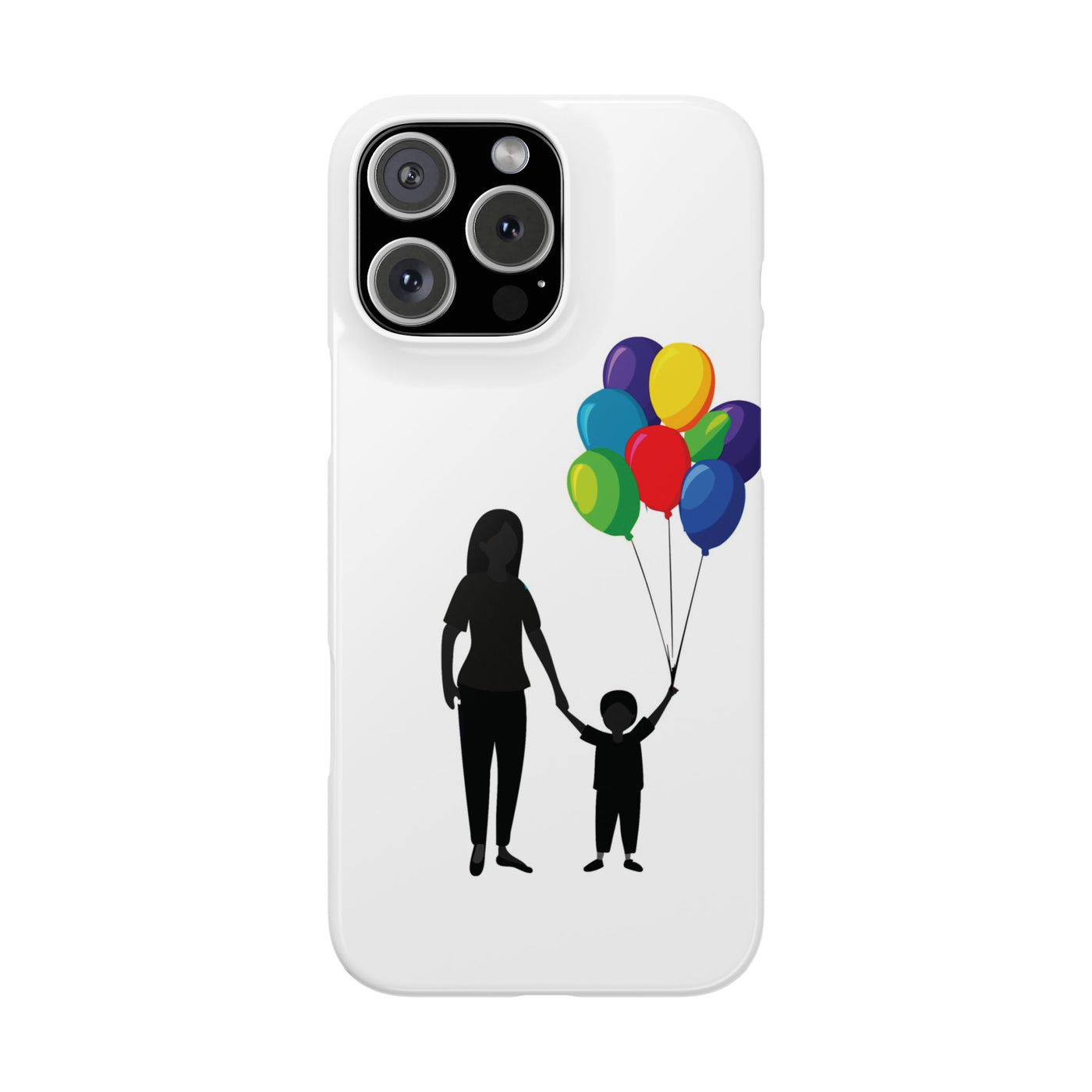 Slim Mother Child Balloons Gift for Her Cute Phone Cases for Iphone 16 Pro Max | iPhone 15 Case | iPhone 15 Pro Max Case, Iphone 14, 13, 12, 11, 10, 8, 7