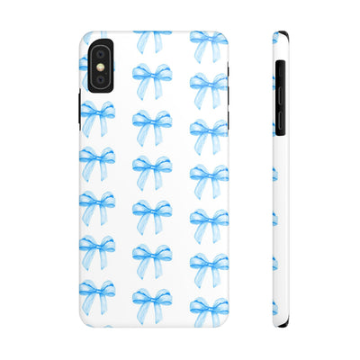 Slim Blue Bows Cute Phone Cases for Iphone 16 Pro Max | iPhone 15 Case | iPhone 15 Pro Max Case, Iphone 14, Iphone 14 Pro Max, Iphone 13 12 11 8 7