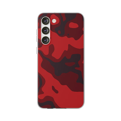 Cute Flexi Samsung Phone Cases, Red Camouflage Galaxy S23 Phone Case, Samsung S22 Case, Samsung S21 Case, S20 Plus