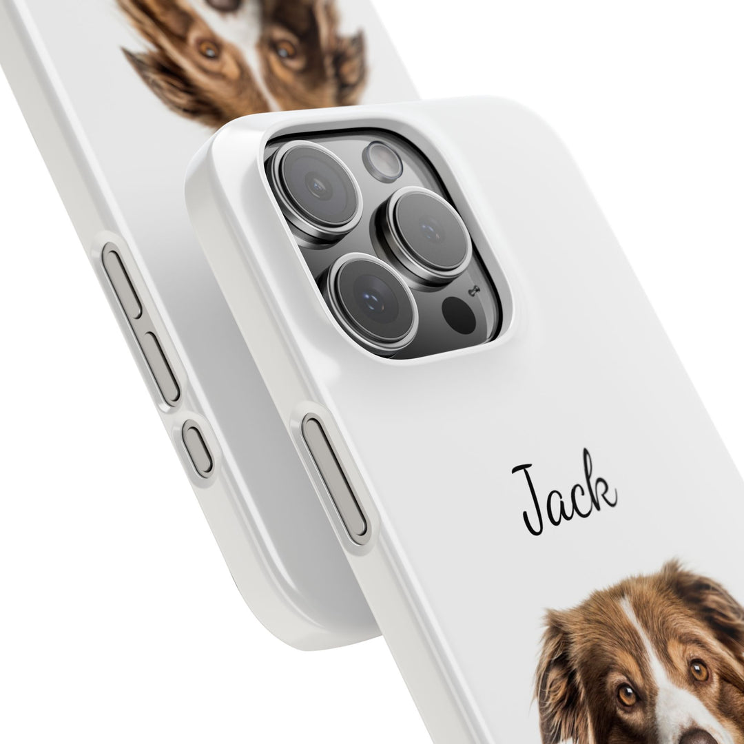 Slim Custom Personalized Pet Phone Cases Dog Phone Cases Cat Phone Cases for Iphone 16, 15, 14, 13, 12, 11, 8, 7 Custom Name Personalized Phone Case - Studio40ParkLane