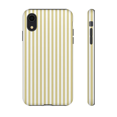 Tough Premium Soft Yellow Stripes Phone Case Gift for Her - For Apple iPhone 16 Pro Max 16e iPhone 15 Pro iPhone Iphone 14 Plus 13 Pro 12 SE XR - Studio40ParkLane