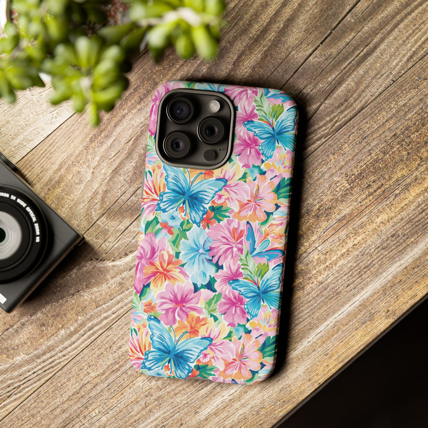 Premium Tough Butterflies Flowers Cute Phone Cases for Samsung S24, S23, S22, S21, S20, Plus and Ultra, Iphone 16 Pro Max,15, 14, 13, 12, 11, 10