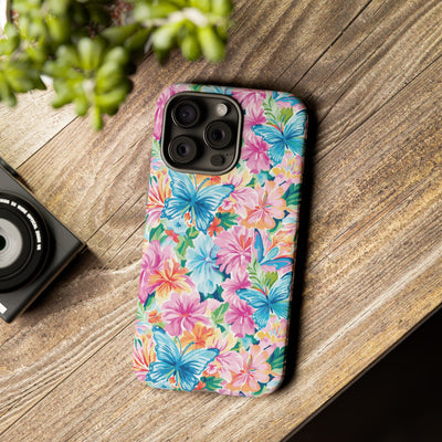 Premium Tough Butterflies Flowers Cute Phone Cases for Samsung S24, S23, S22, S21, S20, Plus and Ultra, Iphone 16 Pro Max,15, 14, 13, 12, 11, 10