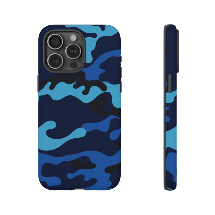 Cool Phone Case | Blue Camouflage, For iPhone 15 Case | iPhone 15 Pro Case, Iphone 14 Case, Iphone 14 Pro Max Case, Protective Iphone Case - Studio40ParkLane