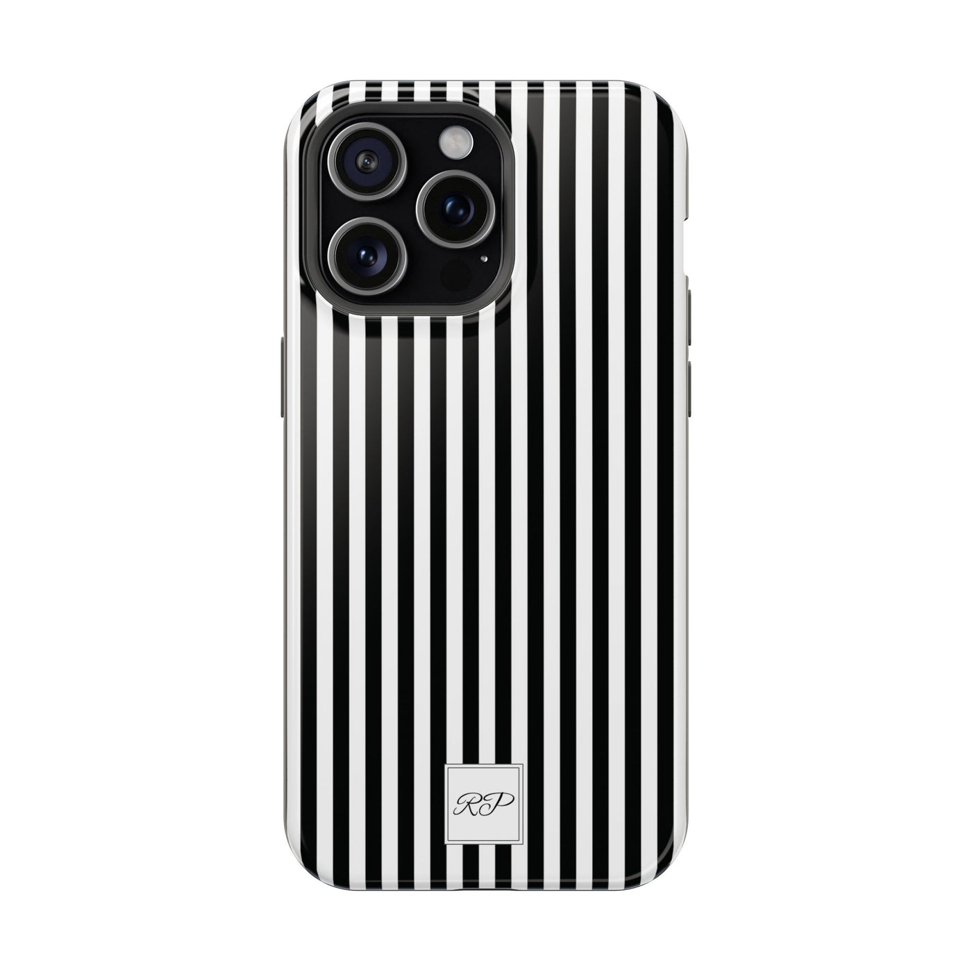 Custom Personalized Black White Striped Magsafe Phone Case for Iphone 17 - | iPhone 16 Pro Max Case | iPhone 15 Case Iphone 14 13 12 11 10 - Studio40ParkLane