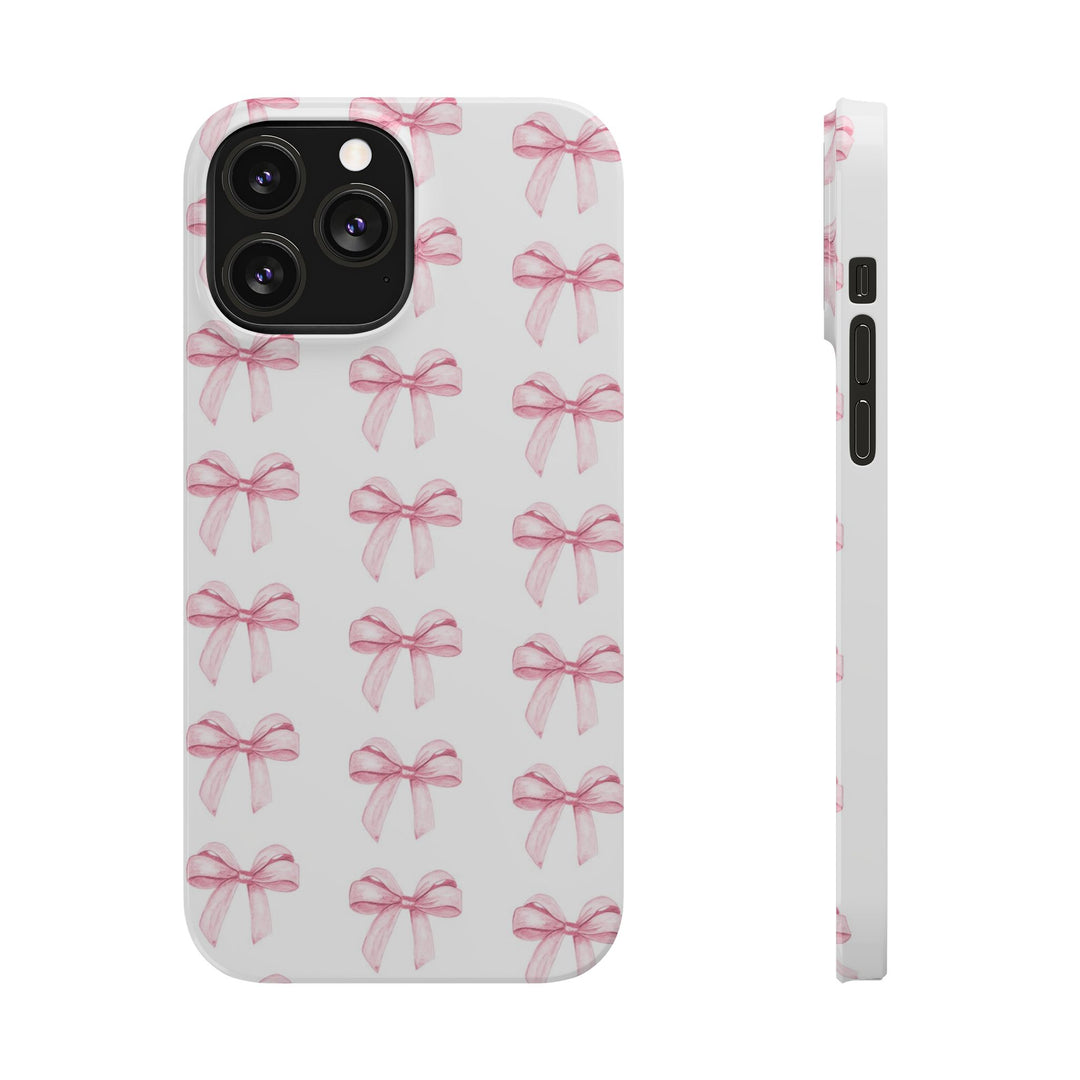 Slim Pink Bows Cute Phone Cases for Iphone 16 Pro Max | iPhone 15 Case | iPhone 15 Pro Max Case, Iphone 14, Iphone 14 Pro Max, Iphone 13 12 11 8 7 - Studio40ParkLane