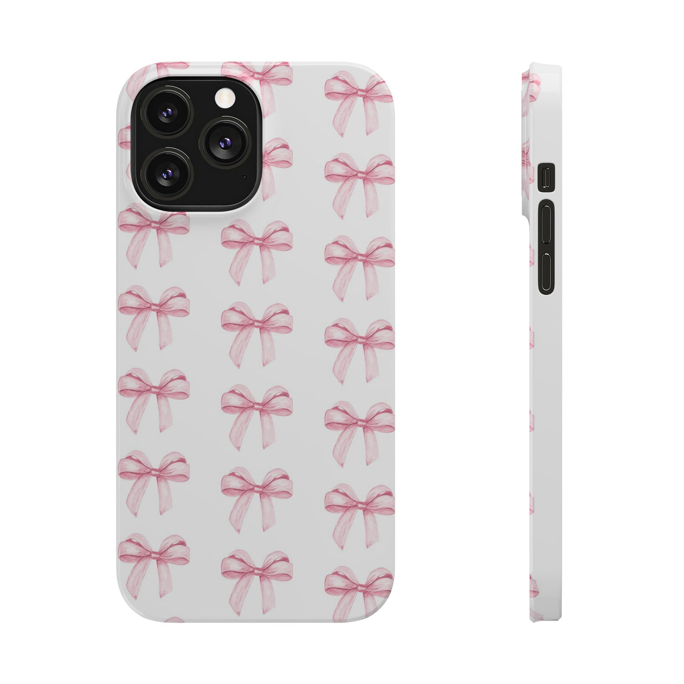 Slim Pink Bows Cute Phone Cases for Iphone 16 Pro Max | iPhone 15 Case | iPhone 15 Pro Max Case, Iphone 14, Iphone 14 Pro Max, Iphone 13 12 11 8 7