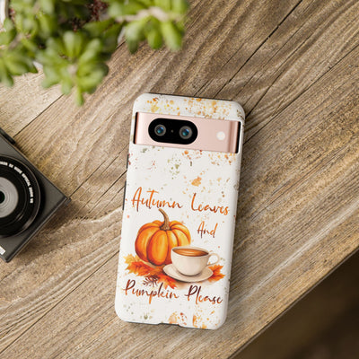 Impact Resistant, Fall Leaves Pumpkin Pie, Cute Phone Cases for Samsung S24, S23, S22, S21, IPhone 15 pro Iphone 14 pro Iphone 13 IPhone 12 Iphone 11