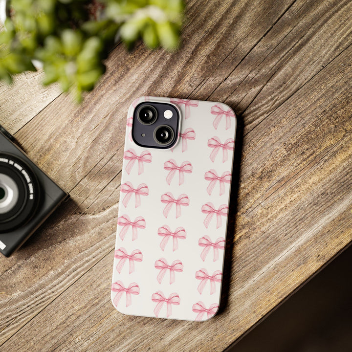 Slim Pink Bows Cute Phone Cases for Iphone 16 Pro Max | iPhone 15 Case | iPhone 15 Pro Max Case, Iphone 14, Iphone 14 Pro Max, Iphone 13 12 11 8 7 - Studio40ParkLane