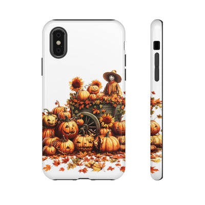 Impact Resistant, Fall Leaves Scarecrow, Cute Phone Cases for Samsung S24, S23, S22, S21, IPhone 15 pro Iphone 14 pro Iphone 13 IPhone 12 Iphone 11