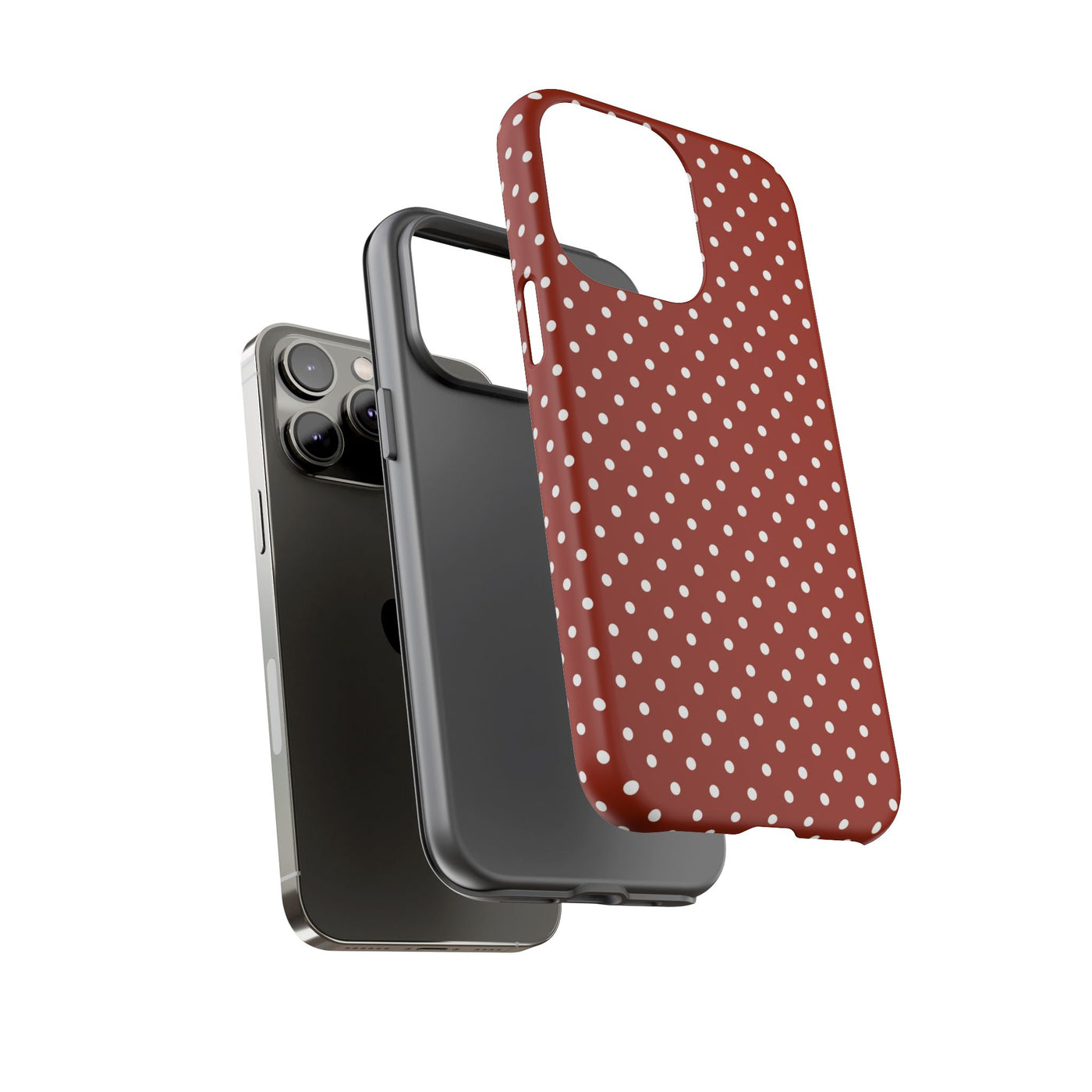 Aesthetic Tough Clay Red Polka Dots Premium Phone Case - For iPhone 17 Pro Max iPhone 16 Pro iPhone 15 Iphone 14 Plus 13 Pro 12 11 10 XR XS - Studio40ParkLane