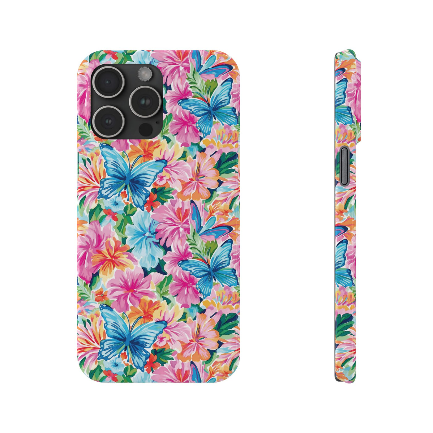 Slim Butterflies Flowers Gift for Her Cute Phone Cases for Iphone 16 Pro Max | iPhone 15 Case | iPhone 15 Pro Max Case, Iphone 14, 13, 12, 11, 10, 8, 7
