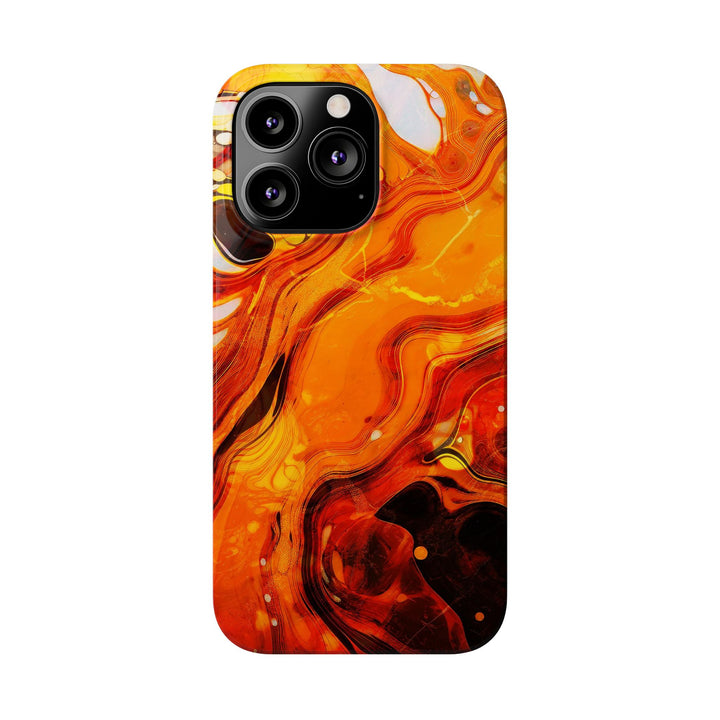 Slim Cute Phone Cases for Iphone - | iPhone 15 Case | iPhone 15 Pro Max Case, Iphone 14 Case, Iphone 14 Pro Max, Iphone 13, Marble Orange Yellow - Studio40ParkLane