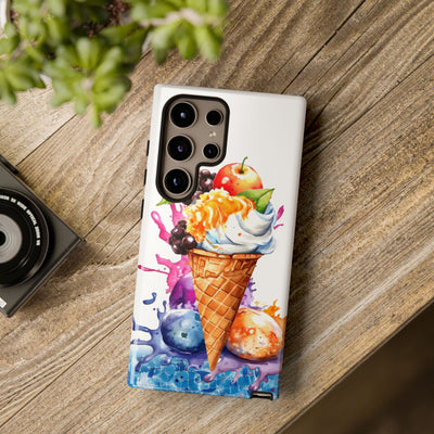 Impact Resistant, Summer Ice Cream Cone, Cute Phone Cases for Samsung S24, S23, S22, S21, IPhone 15 pro Iphone 14 pro Iphone 13 IPhone 12 Iphone 11